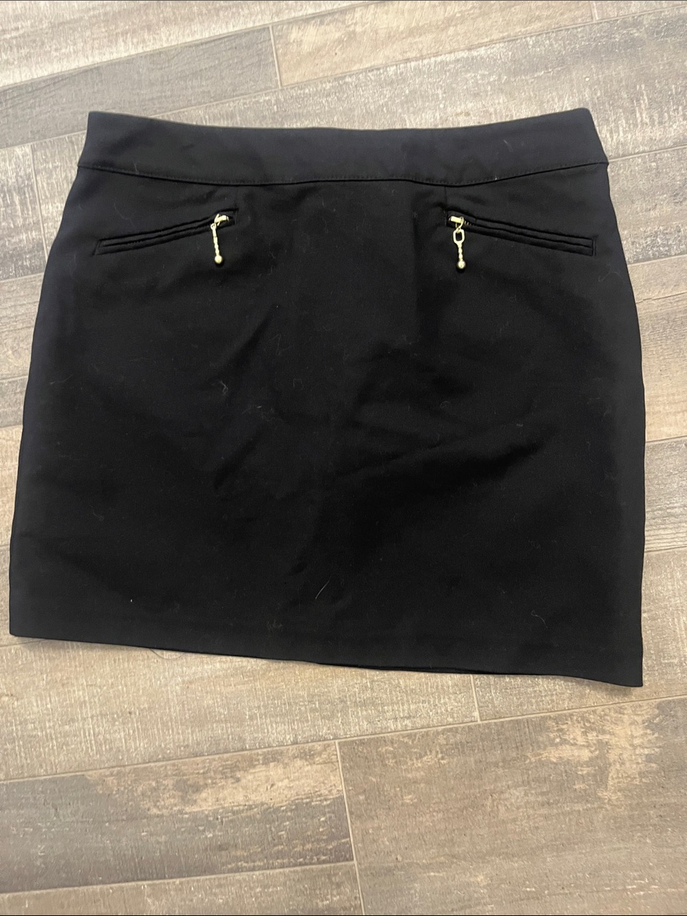 H&M Black Mini Skirt with Gold Zip Pulls